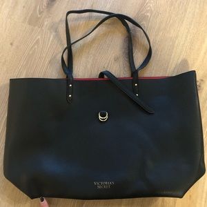 NWOT Victoria’s Secret black leather tote